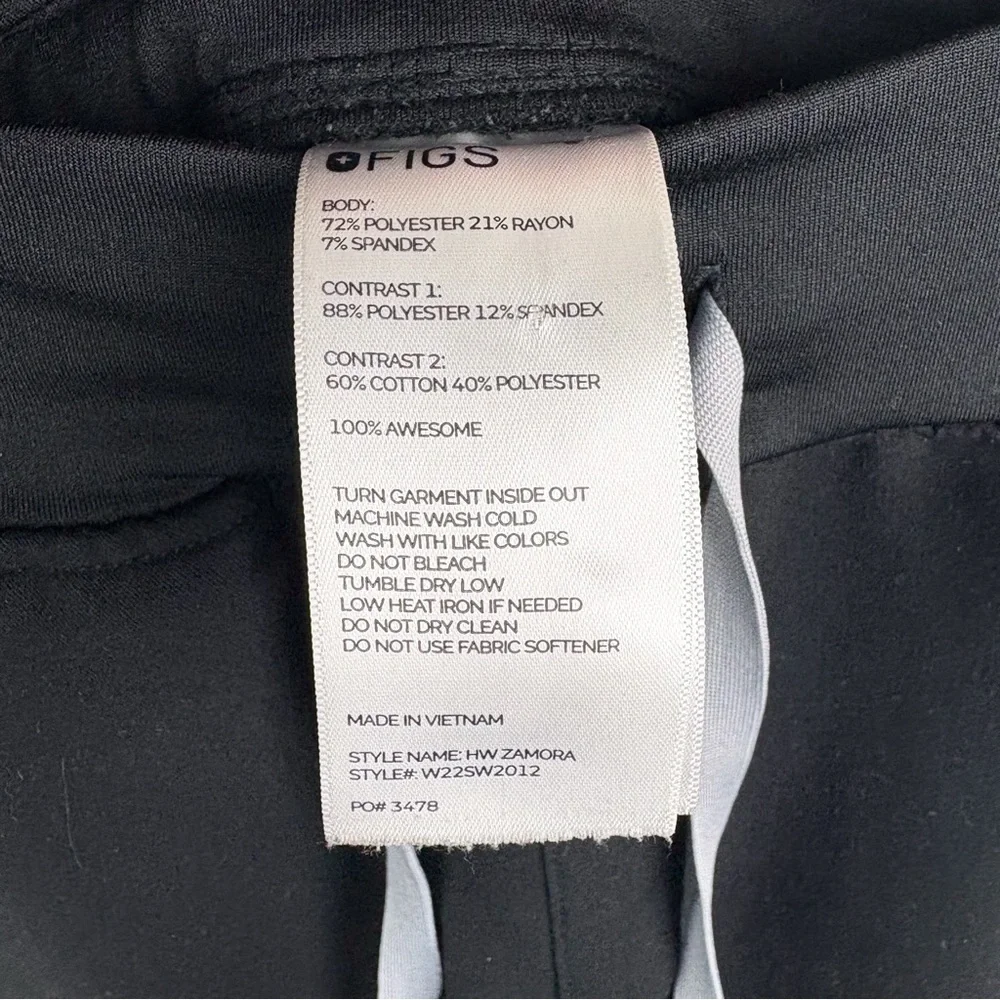 Figs High Waisted Zamora Jogger Scrub Pant Black Size XS Medical Nurse Doctor